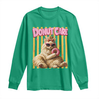 Funny Princess Cat Eating Donut Long Sleeve Shirt Sci-Fi Book Lover Gift