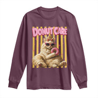 Funny Princess Cat Eating Donut Long Sleeve Shirt Sci-Fi Book Lover Gift