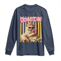 Funny Princess Cat Eating Donut Long Sleeve Shirt Sci-Fi Book Lover Gift