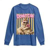 Funny Princess Cat Eating Donut Long Sleeve Shirt Sci-Fi Book Lover Gift