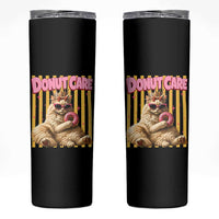 Funny Princess Cat Eating Donut Skinny Tumbler Sci-Fi Book Lover Gift