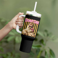 Funny Princess Cat Eating Donut Tumbler With Handle Sci-Fi Book Lover Gift