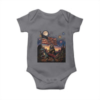 Funny Princess Cat On Dinosaur Patriotic Freedom Gift Baby Onesie