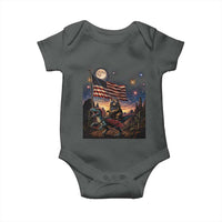 Funny Princess Cat On Dinosaur Patriotic Freedom Gift Baby Onesie