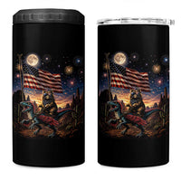 Funny Princess Cat On Dinosaur Patriotic Freedom Gift 4 in 1 Can Cooler Tumbler