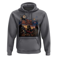 Funny Princess Cat On Dinosaur Patriotic Freedom Gift Hoodie