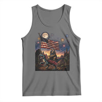 Funny Princess Cat On Dinosaur Patriotic Freedom Gift Tank Top