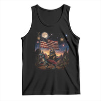 Funny Princess Cat On Dinosaur Patriotic Freedom Gift Tank Top