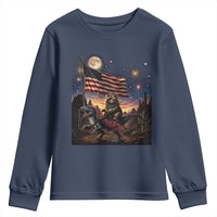 Funny Princess Cat On Dinosaur Patriotic Freedom Gift Youth Sweatshirt
