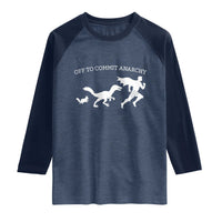 Funny Princess Cat Sci Fi Gift Raglan Shirt Off To Commit Anarchy
