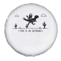 Funny Cat Riding Dinosaur Pixel Retro Spare Tire Cover This Is An Outrage