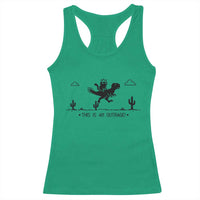 Funny Cat Riding Dinosaur Pixel Retro Racerback Tank Top This Is An Outrage