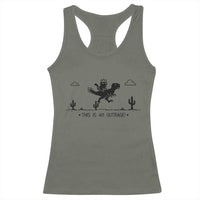 Funny Cat Riding Dinosaur Pixel Retro Racerback Tank Top This Is An Outrage