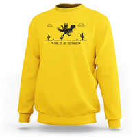 Funny Cat Riding Dinosaur Pixel Retro Sweatshirt This Is An Outrage