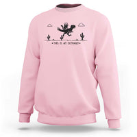 Funny Cat Riding Dinosaur Pixel Retro Sweatshirt This Is An Outrage