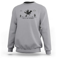 Funny Cat Riding Dinosaur Pixel Retro Sweatshirt This Is An Outrage