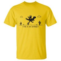Funny Cat Riding Dinosaur Pixel Retro T Shirt This Is An Outrage