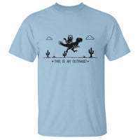Funny Cat Riding Dinosaur Pixel Retro T Shirt This Is An Outrage