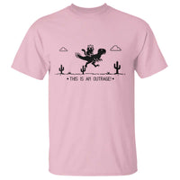 Funny Cat Riding Dinosaur Pixel Retro T Shirt This Is An Outrage