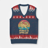 Mongo Is Appalled V-Neck Knit Sweater Vest Funny Dinosaur Gamer Book Lover Retro Gift