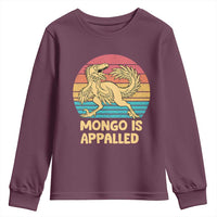 Mongo Is Appalled Youth Sweatshirt Funny Dinosaur Gamer Book Lover Retro Gift