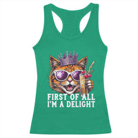 First Of All Im A Delight Princess Cat Quote Racerback Tank Top Sci-Fi Book Lover Gift