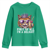 First Of All Im A Delight Princess Cat Quote Youth Sweatshirt Sci-Fi Book Lover Gift