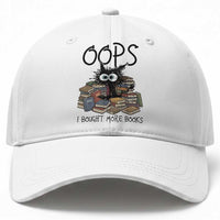 Funny Black Cat Bookworm Gift Baseball Cap Oops I Bought More Books