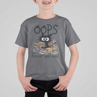 Funny Black Cat Bookworm Gift T Shirt For Kid Oops I Bought More Books