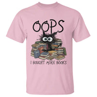 Funny Black Cat Bookworm Gift T Shirt Oops I Bought More Books