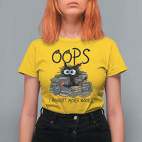 Funny Black Cat Bookworm Gift T Shirt For Women Oops I Bought More Books