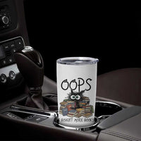 Funny Black Cat Bookworm Gift Tumbler Cup Oops I Bought More Books