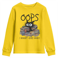 Funny Black Cat Bookworm Gift Youth Sweatshirt Oops I Bought More Books