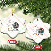 Funny Goose Book Lover Ceramic Ornament I Have No Shelf Control