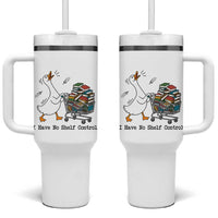 Funny Goose Book Lover Tumbler With Handle I Have No Shelf Control