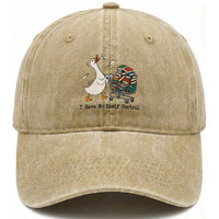 Funny Goose Book Lover Washed Cotton Baseball Cap I Have No Shelf Control