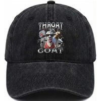 Funny Adult Humor Washed Cotton Baseball Cap Throat Goat Meme