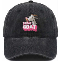 Throat Goat Washed Cotton Baseball Cap Sarcastic Adult Humor
