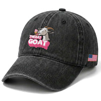 Throat Goat Washed Cotton Baseball Cap Sarcastic Adult Humor