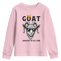 Goat Lover Gift Youth Sweatshirt Funny Motivational Quote Be The G O A T - Wonder Print Shop