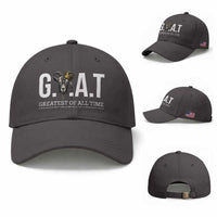 Funny Goat Lover Baseball Cap Motivational Quote Crowned G O A T Style