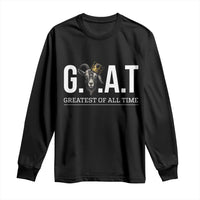 Funny Goat Lover Long Sleeve Shirt Motivational Quote Crowned G O A T Style - Wonder Print Shop