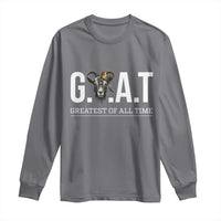 Funny Goat Lover Long Sleeve Shirt Motivational Quote Crowned G O A T Style - Wonder Print Shop
