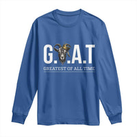 Funny Goat Lover Long Sleeve Shirt Motivational Quote Crowned G O A T Style - Wonder Print Shop