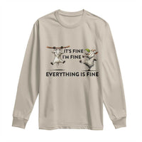 It Is Fine I Am Fine Everything Is Fine Long Sleeve Shirt Funny Goat Lover Gift - Wonder Print Shop
