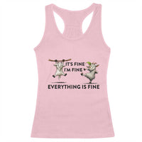 It Is Fine I Am Fine Everything Is Fine Racerback Tank Top Funny Goat Lover Gift - Wonder Print Shop