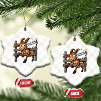 Funny Goat Ceramic Ornament It Is Fine I Am Fine Everything Is Fine - Wonder Print Shop