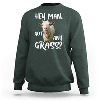 Hey Man Got Any Grass Sweatshirt Funny Goat Stoner Gift - Wonder Print Shop