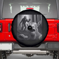 Goat Selfie With Bigfoot Spare Tire Cover Funny Cryptid Gift - Wonder Print Shop