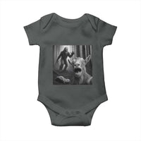 Goat Selfie With Bigfoot Baby Onesie Funny Cryptid Gift - Wonder Print Shop